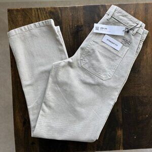 NWT Zara Straight Fit High Waist Beige Denim - Size 29